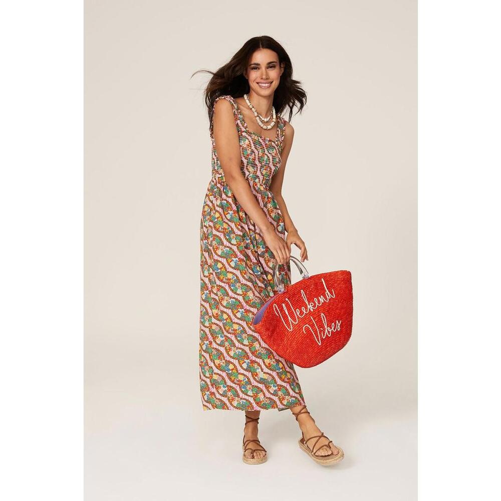 RHODE Printed Maggie Dress Size S Pink